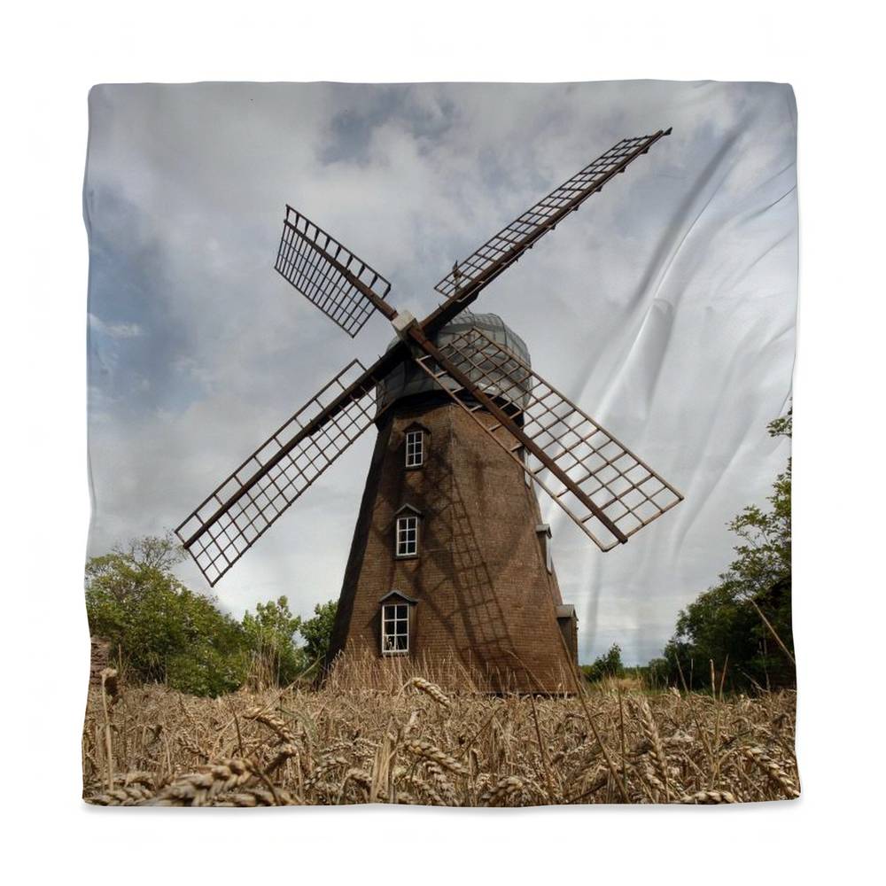 3817-SWCQ-PH5 Rustic Trees Queen Size Duvet Cover - Windmill White Back Decor