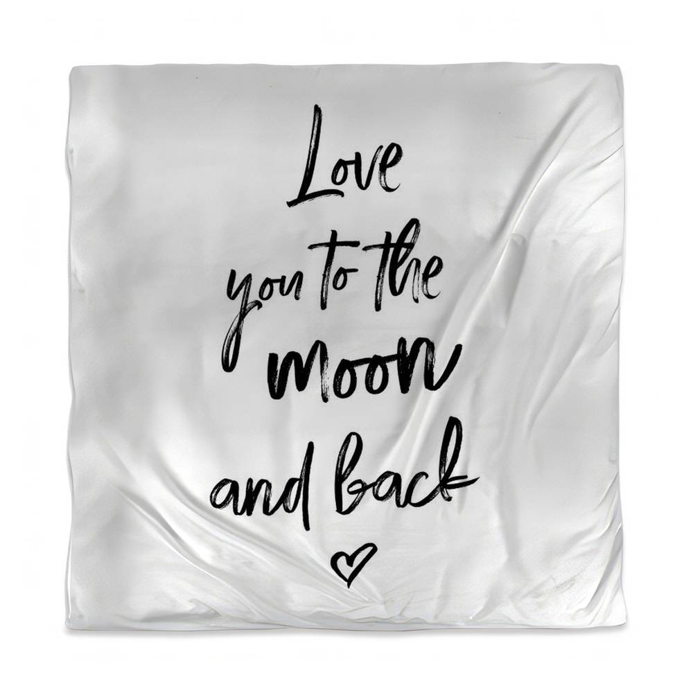 3817-SWCQ-QU2 Love You To the Moon Queen Size Duvet Cover - Romantic Space Home Decor