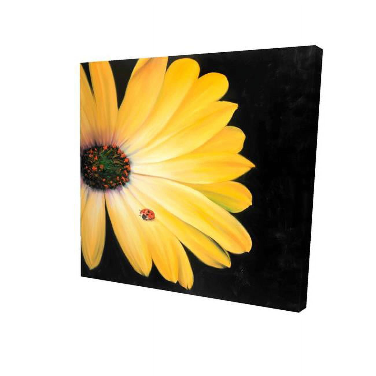 32 x 32 in. Yellow Daisy & Ladybug-Print on Canvas