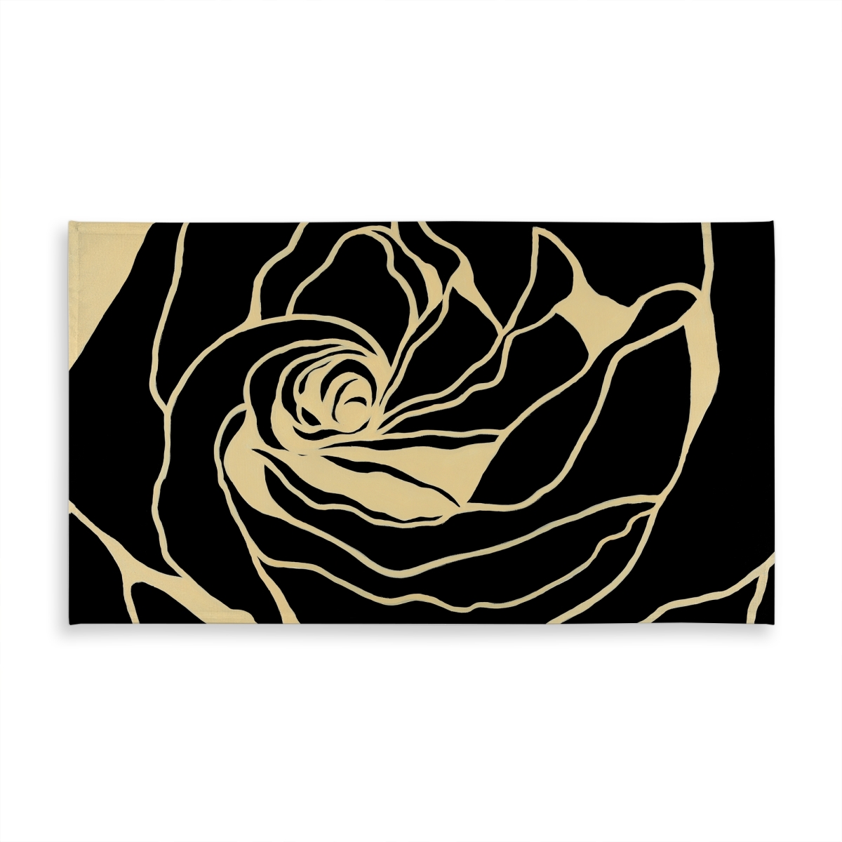 Picture of Begin Home Decor C1TCLRGEL9J3QH 58 x 102 in. Retro Bedroom Black Tablecloth - Silhouette of A Rose Decor