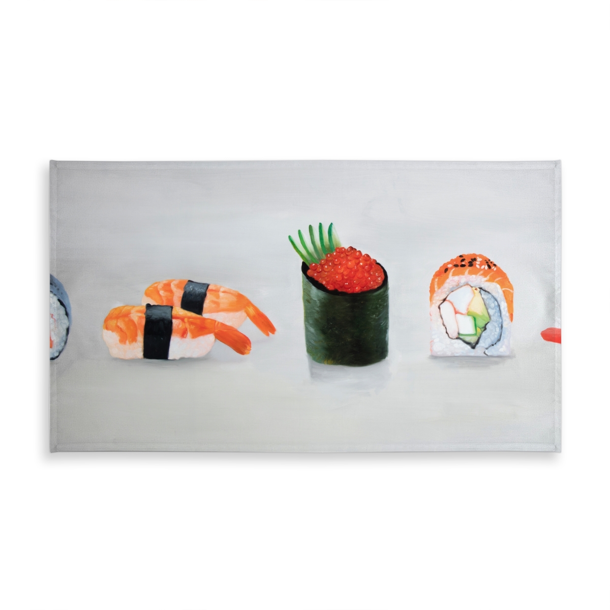Picture of Begin Home Decor C1TCLRGE22UBT7 58 x 102 in. Asian Gray Tablecloth - Six Pieces Sushi Assortment Decor