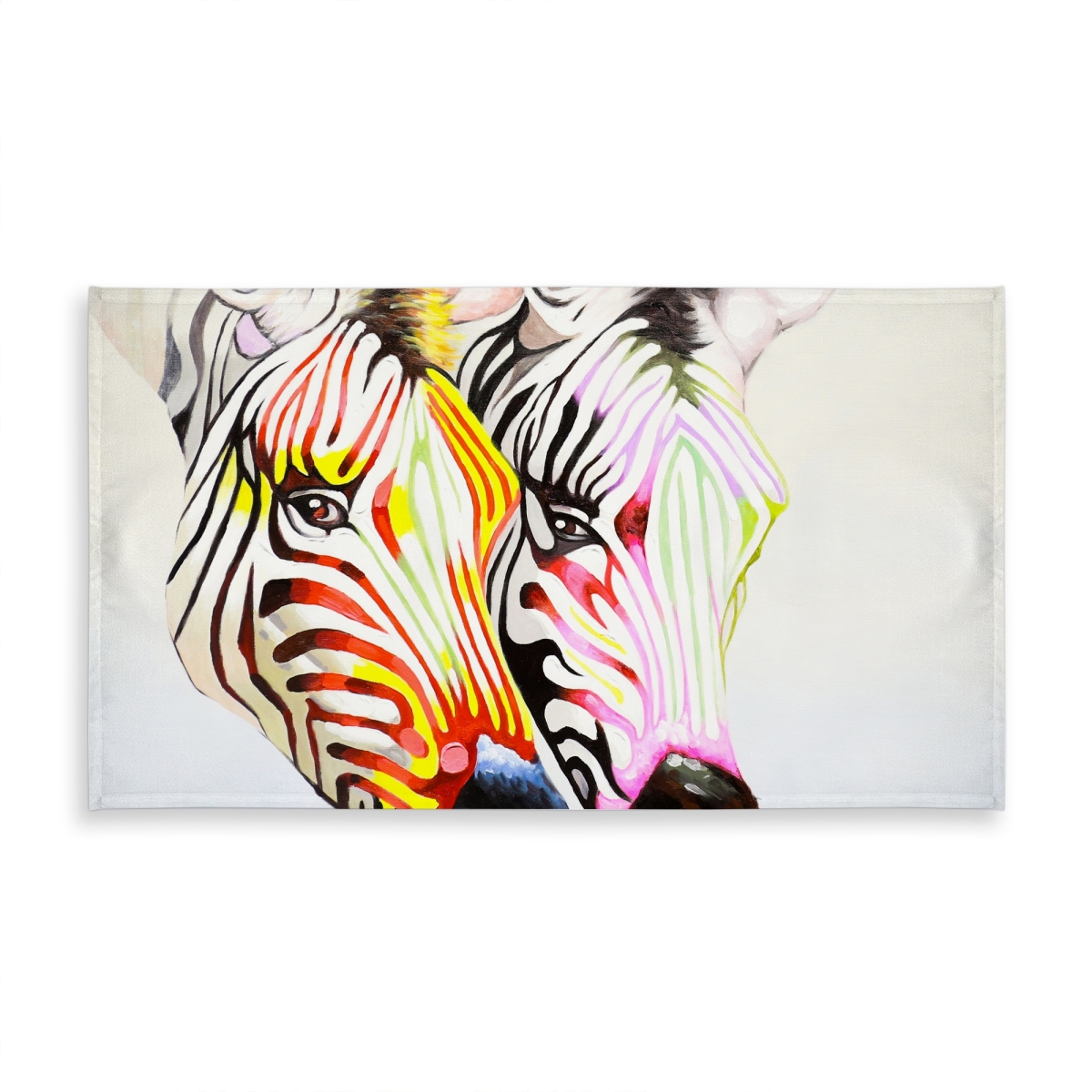 Picture of Begin Home Decor C1TCLRGEKO9FGK 58 x 102 in. Colorful Zebras Tablecloth - Wildlife Yellow Decor - Indoor & Outdoor