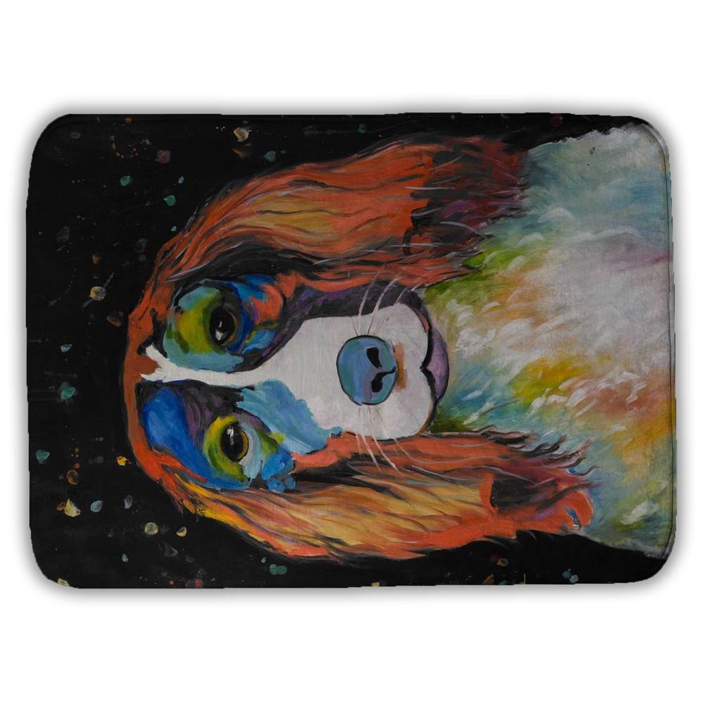 5930-2417-AN189 17 x 24 in. Colorful Dog Blue Bath Mat - Home Decor for Pet Lovers