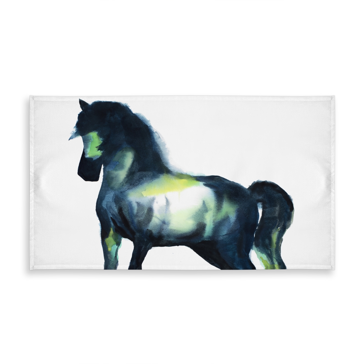 Picture of Begin Home Decor C1TCLRGEWAWLBN 58 x 102 in. Elegant Horse Blue Animal Tablecloth - Indoor & Outdoor Decor