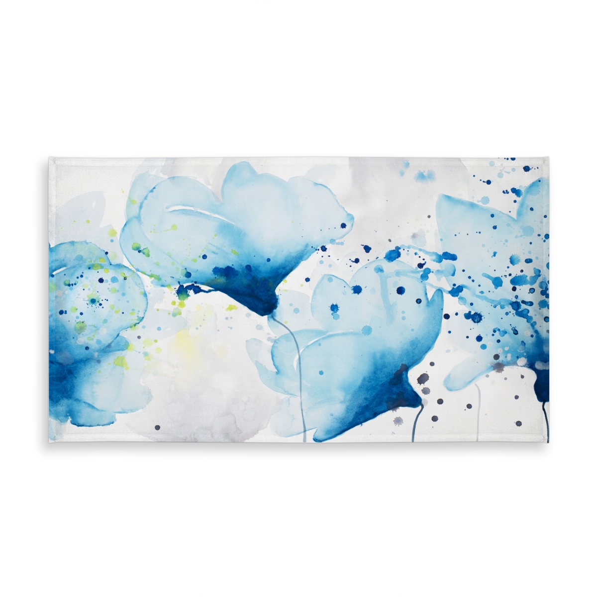 Picture of Begin Home Decor C1TCLRGEVCAYJX 58 x 102 in. Abstract Blue Tablecloth - Watercolor Floral Indoor & Outdoor Decor