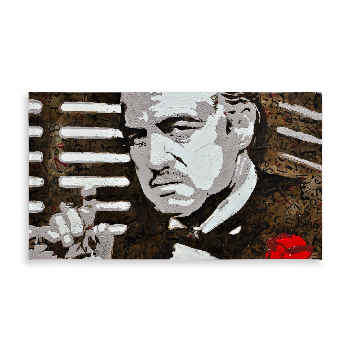 Picture of Begin Home Decor C1TCLRGEXKHKYZ 58 x 102 in. Black & White Godfather Tablecloth - Indoor & Outdoor Decor