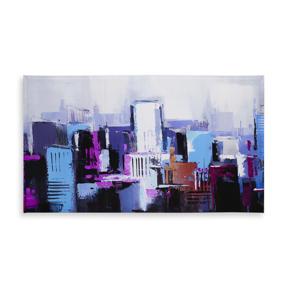 Picture of Begin Home Decor C1TCLRGETZ1V12 58 x 102 in. Abstract Blue & Purple City Tablecloth - Indoor & Outdoor Decor