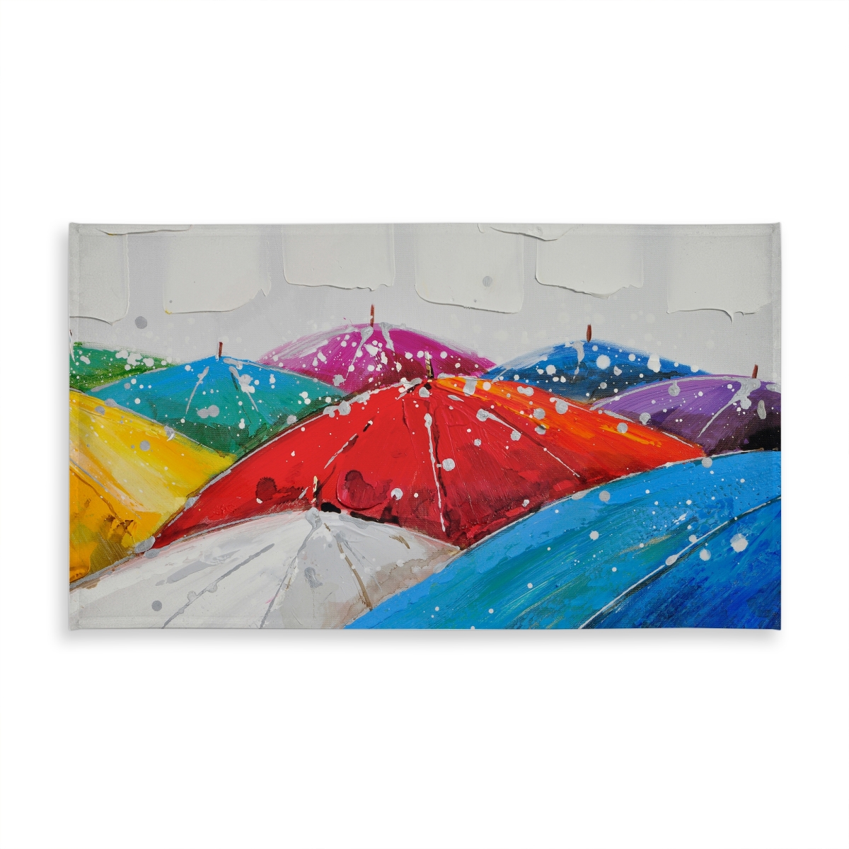 Picture of Begin Home Decor C1TCLRGESOMHEN 58 x 102 in. Colorful Umbrellas Blue Tablecloth - Indoor & Outdoor Home Decor