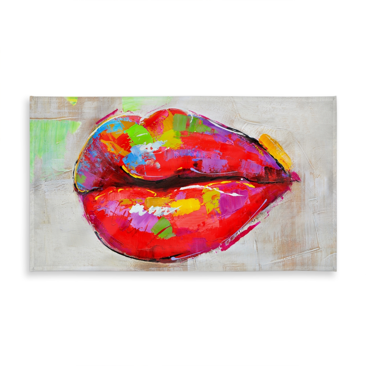 Picture of Begin Home Decor C1TCLRGEY786UP 58 x 102 in. Colorful Lips Tablecloth - Indoor Outdoor Home Decor
