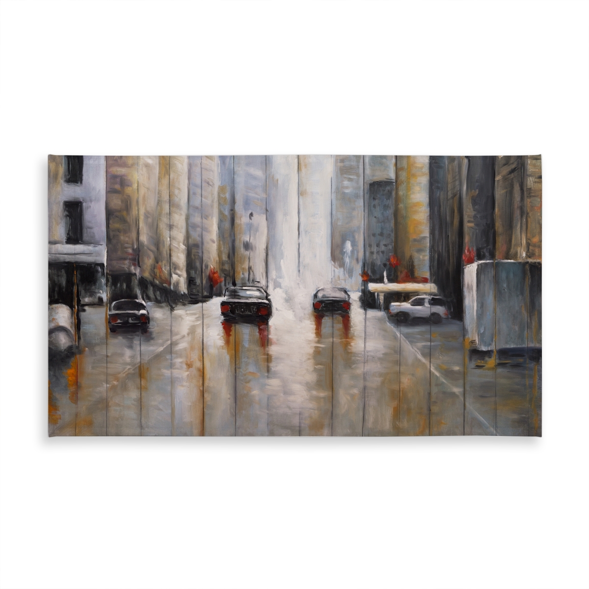 Picture of Begin Home Decor C1TCLRGETHSSFY 58 x 102 in. Industrial Street Cars in Morning Rain Tablecloth - Indoor & Outdoor