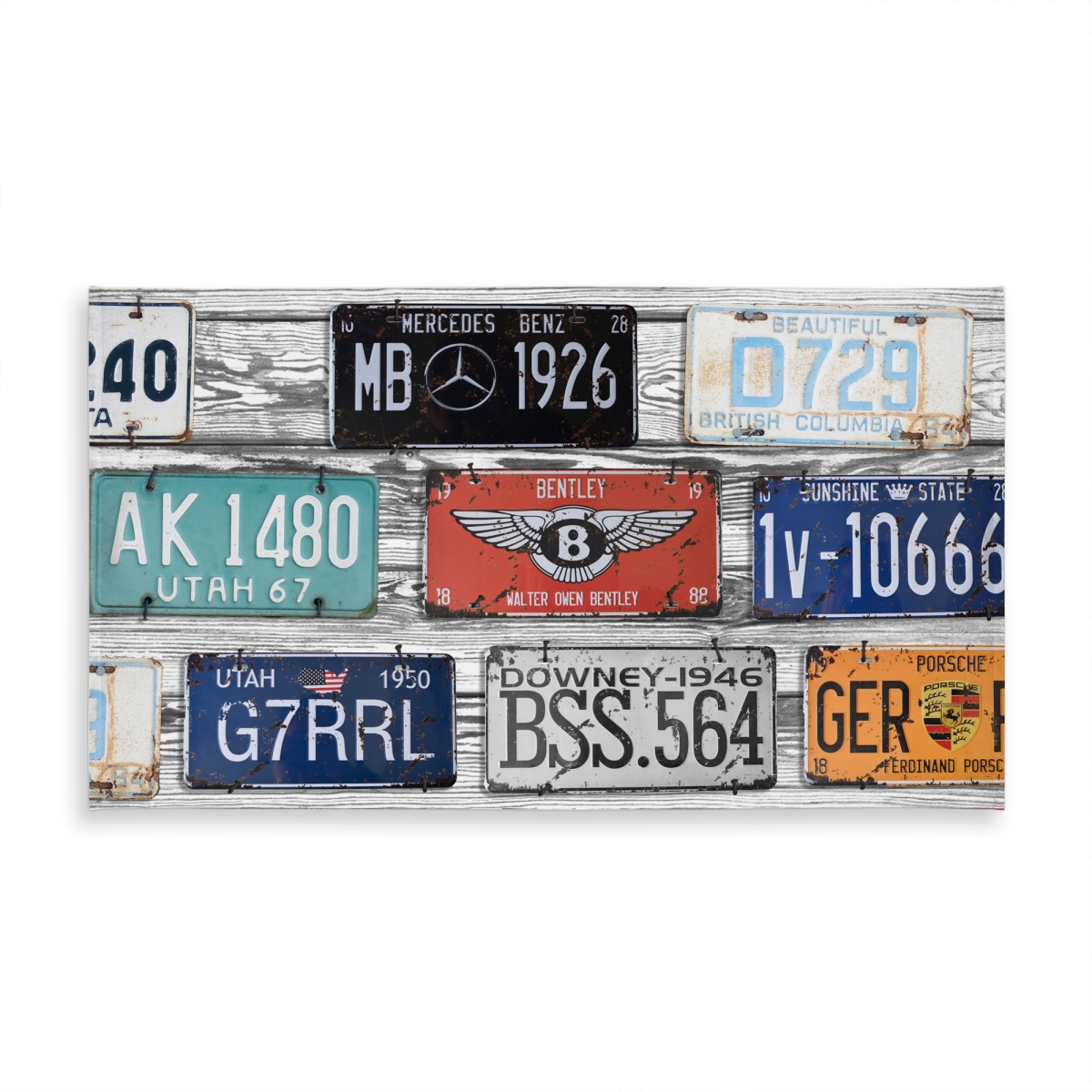 Picture of Begin Home Decor C1TCLRGE2XKR6N 58 x 102 in. Man Cave Typo Blue Tablecloth - Vintage Plates Home Decor