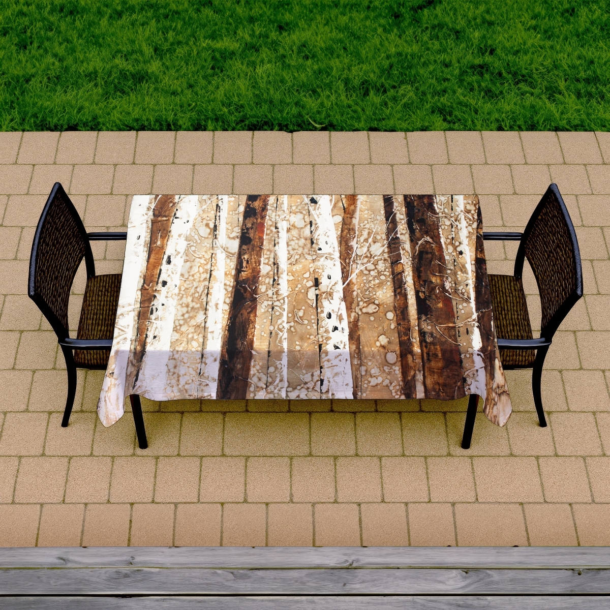 Picture of Begin Home Decor C1TCLRGELPRFXZ 58 x 102 in. Rustic Brown Tree Trunks Tablecloth - Indoor & Outdoor Decor