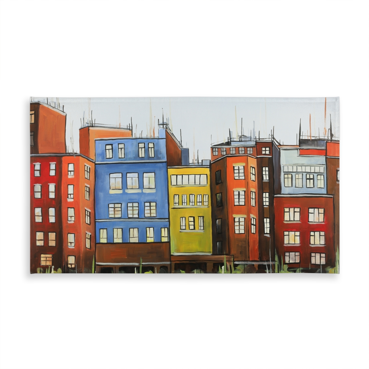 Picture of Begin Home Decor C1TCLRGEV8A8HZ 58 x 102 in. Boston Colorful Buildings Tablecloth - Indoor & Outdoor Decor