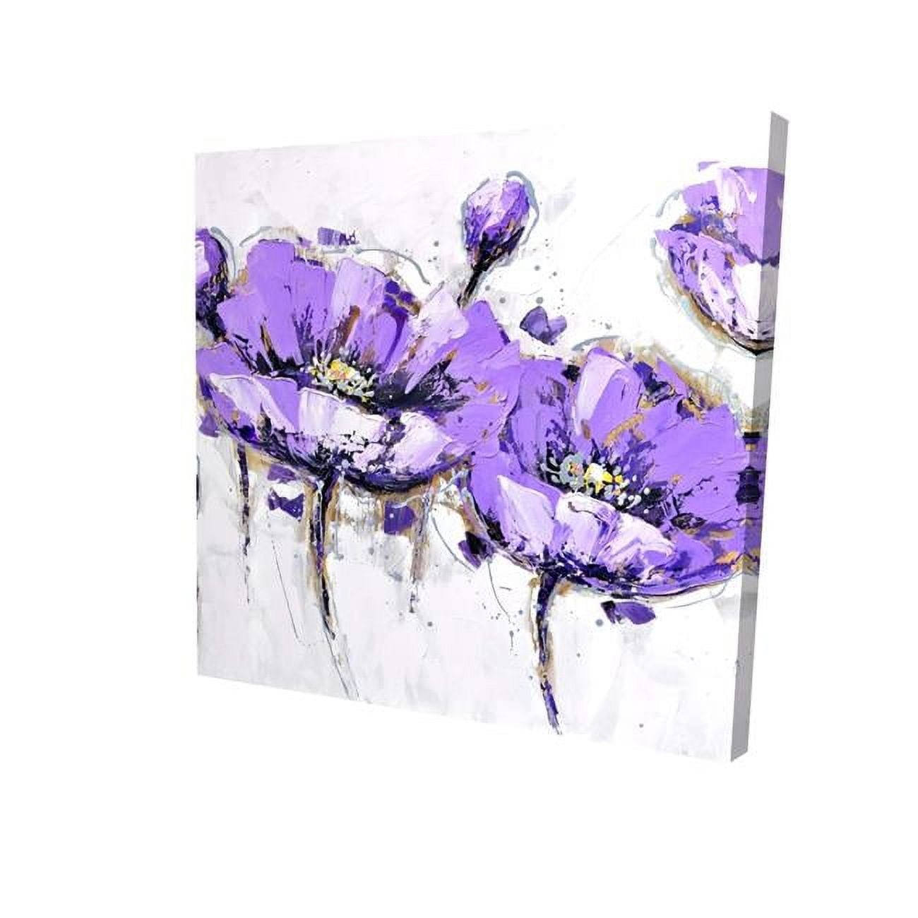 32 x 32 in. Abstract Purple Flowers-Print on Canvas