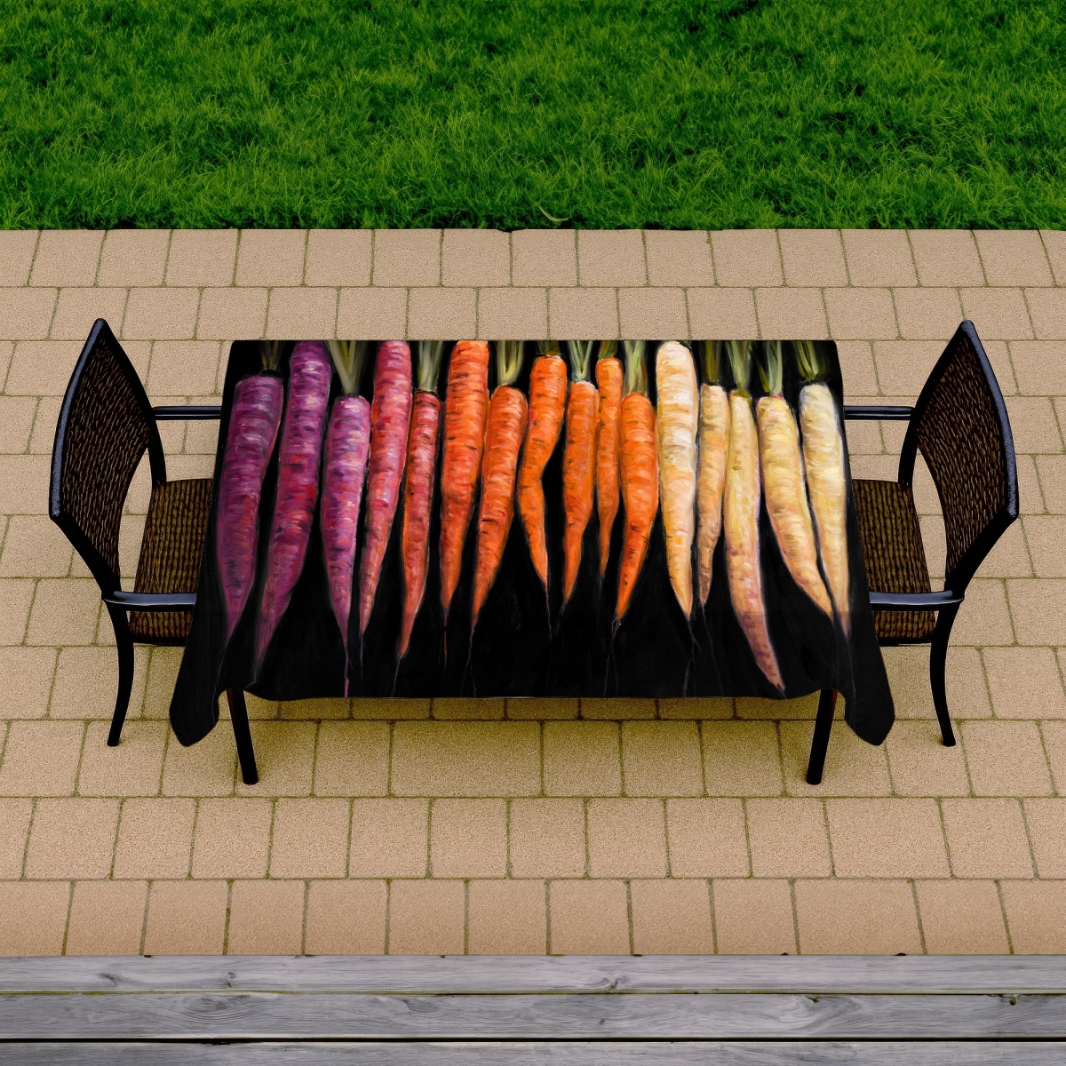 Picture of Begin Home Decor C1TCLRGEONCXLT 58 x 102 in. Colorful Carrots Tablecloth - Indoor Outdoor Home Decor