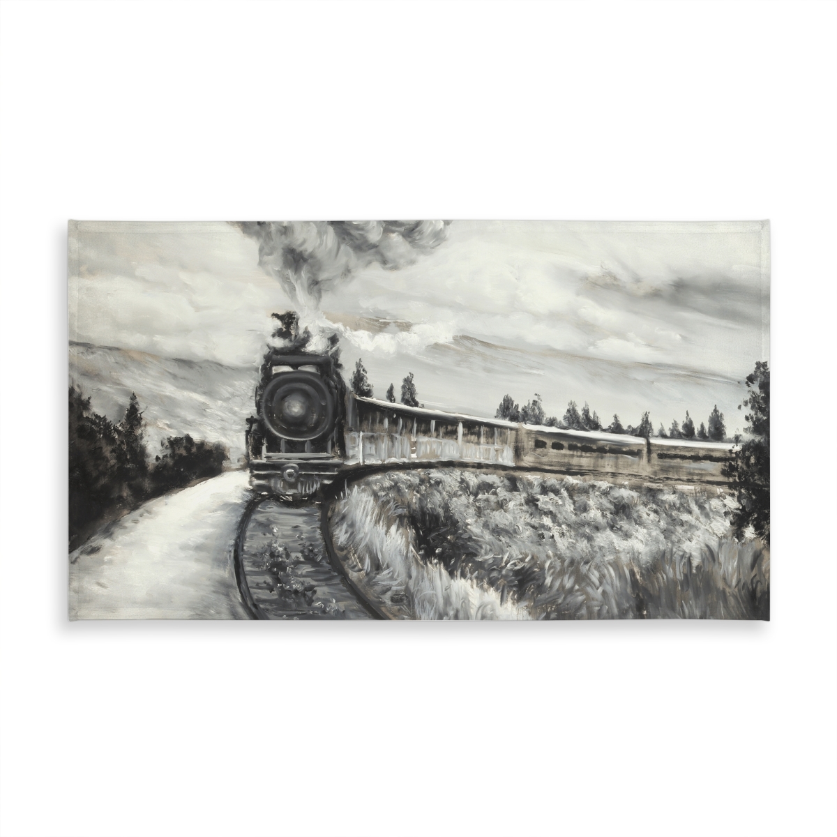 Picture of Begin Home Decor C1TCLRGEZV8VWZ 58 x 102 in. Steam Engine Train Tablecloth - Indoor & Outdoor Home Decor