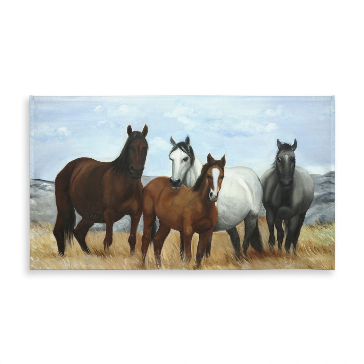 Picture of Begin Home Decor C1TCLRGEL2NMEU 58 x 102 in. Horses in the Meadow Tablecloth - Farm Animal Decor - Indoor & Outdoor