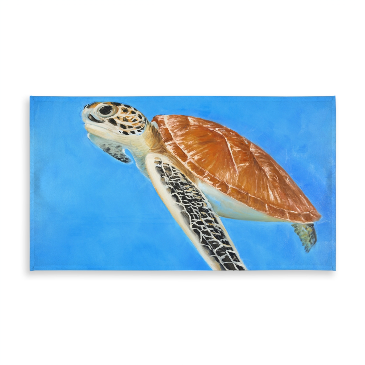 Picture of Begin Home Decor C1TCLRGEVWUVIZ 58 x 102 in. Sea Turtle Tablecloth - Exotic Animals Blue Indoor & Outdoor Decor