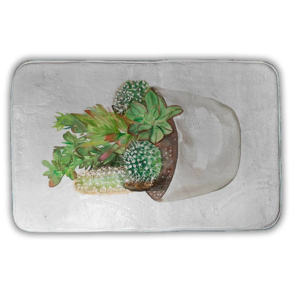 5930-3421-FL265 21 x 34 in. Cactus Assortment Bath Mat - Floral Botanical Kitchen Decor