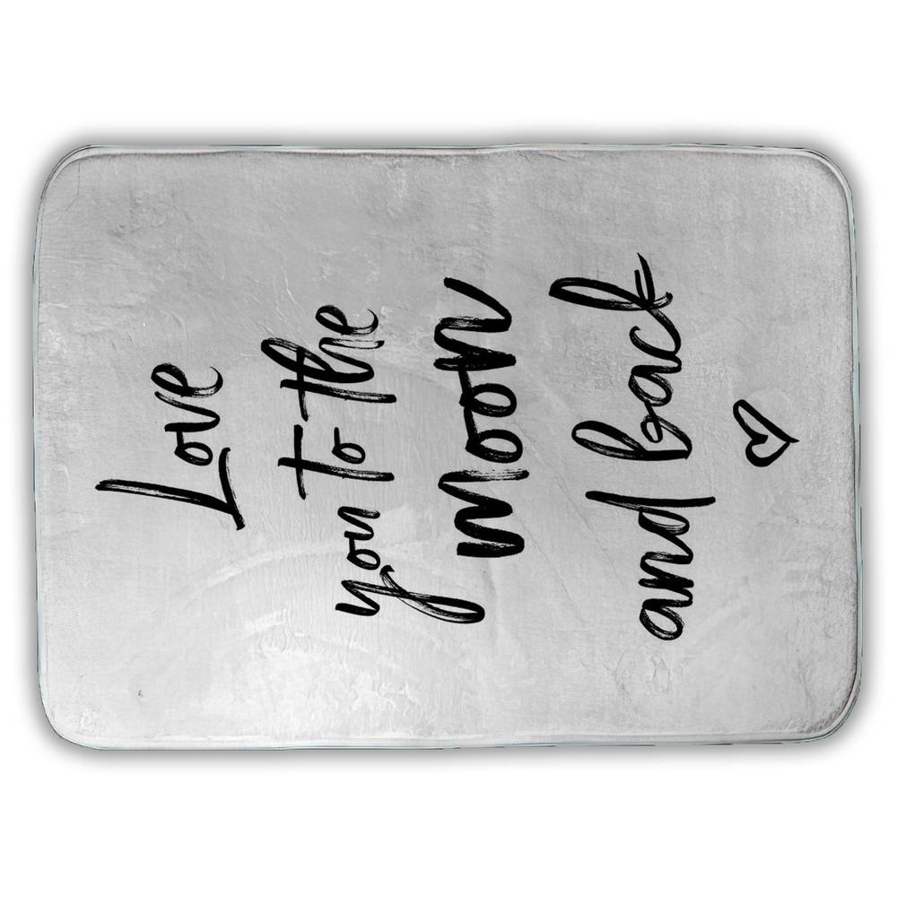 5930-2417-QU2 17 x 24 in. Love You To the Moon Bath Mat - Space Decor - Motivational Quotes