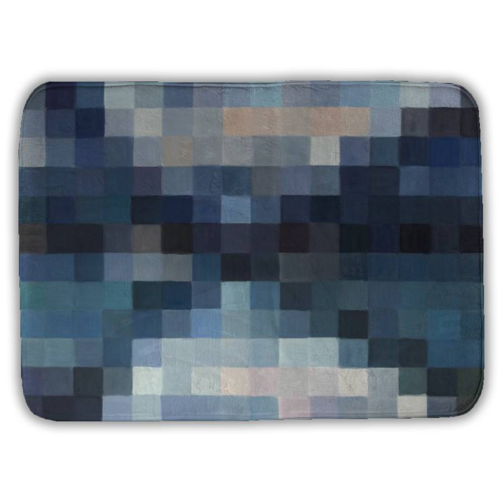 5930-1724-MI104 17 x 24 in. Pixelated Mountainous Landscape Bath Mat - Modern Bedroom Decor