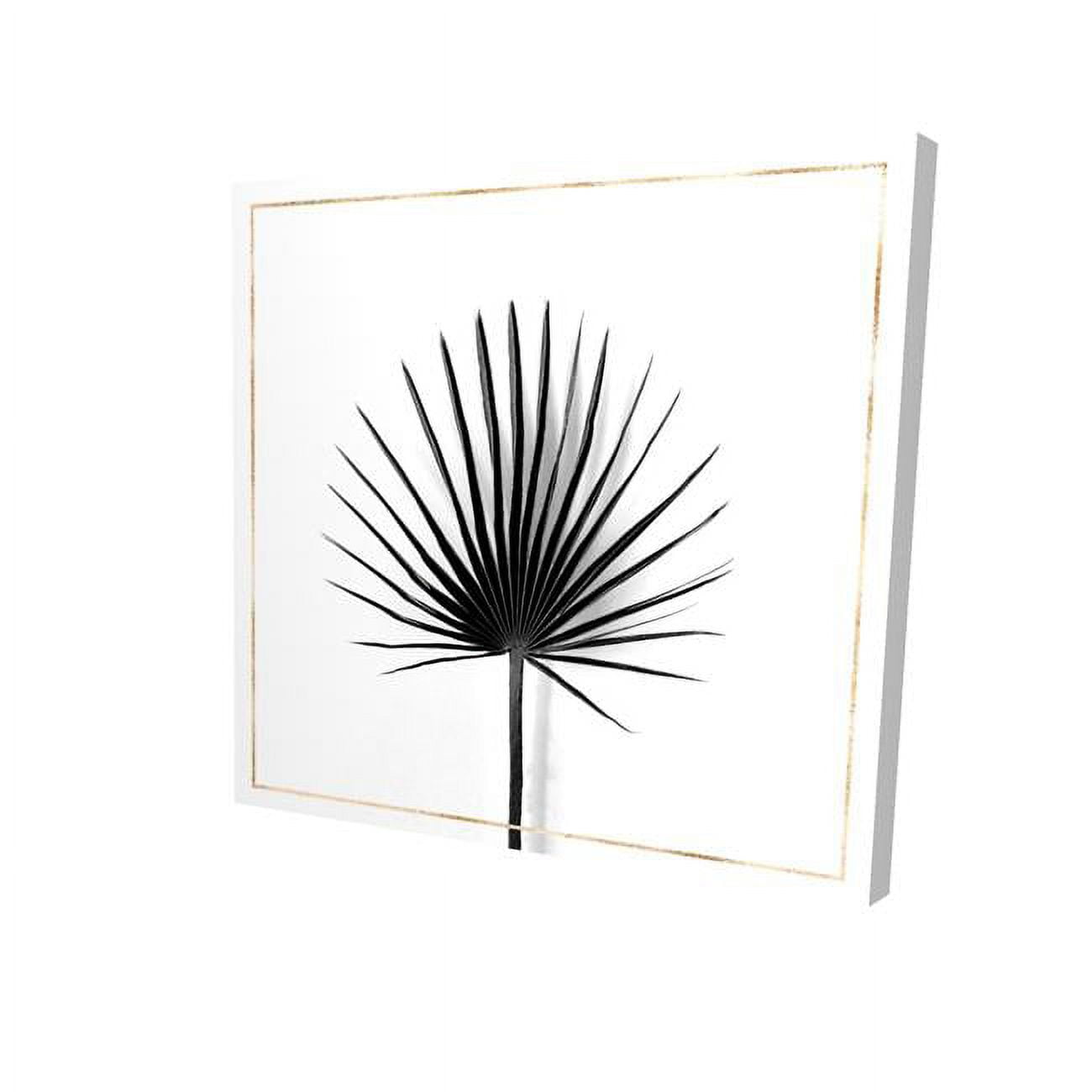 32 x 32 in. Cabbage Palm Leaf with Rose Lines-Print on Canvas