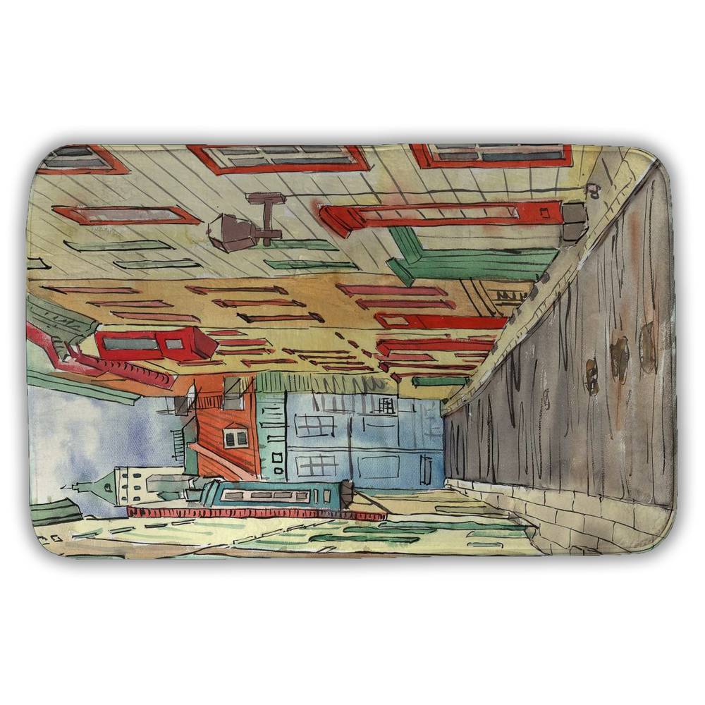 5930-3421-PL2 21 x 34 in. Lane in Le Petit Champlain Bath Mat - Home Decor Essential