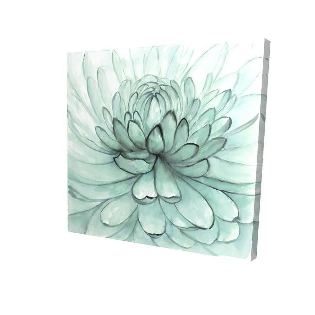 32 x 32 in. Turquoise Flower-Print on Canvas