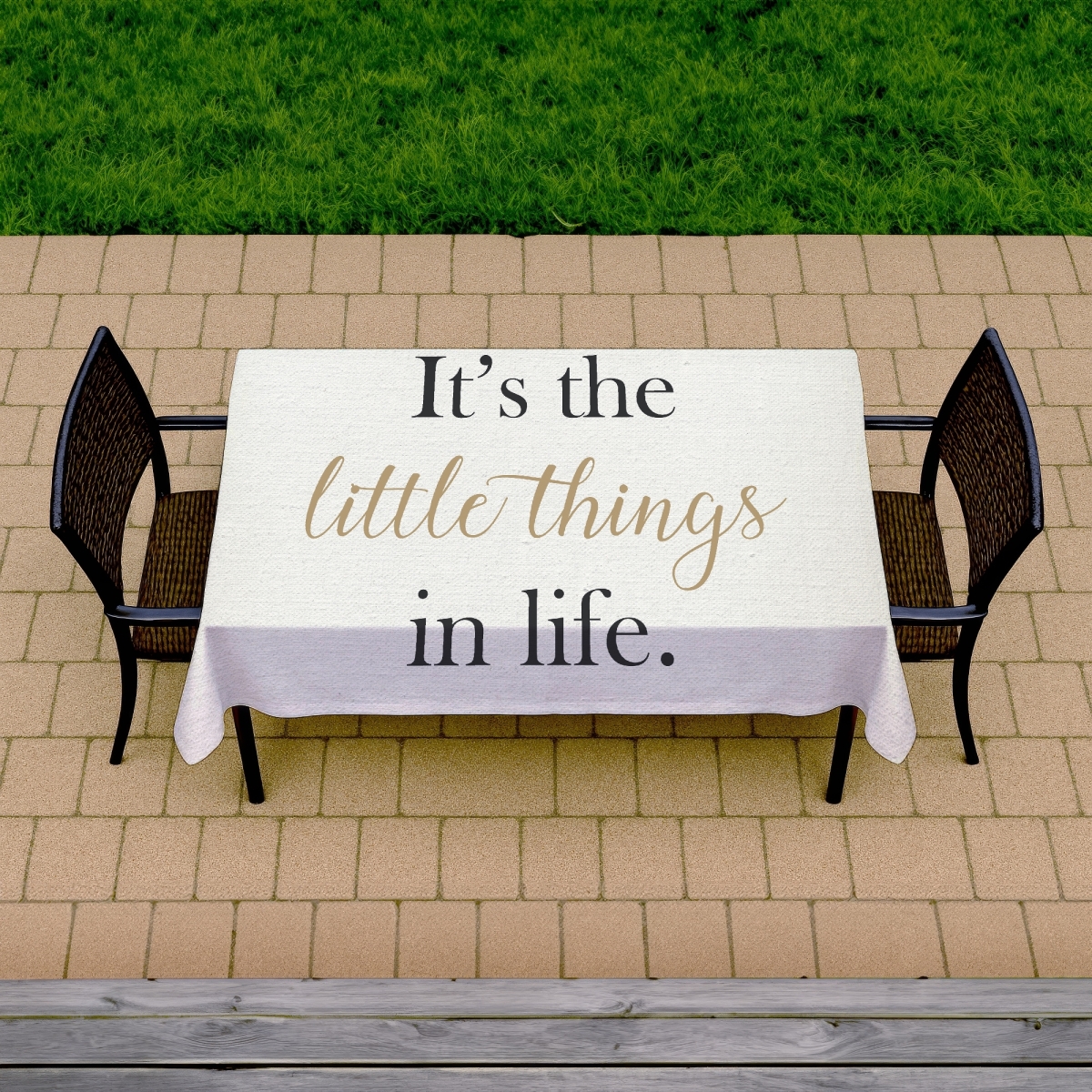 Picture of Begin Home Decor C1TCLRGEP0TXW3 58 x 102 in. Black Livingroom Tablecloth - Motivational Decor for Home