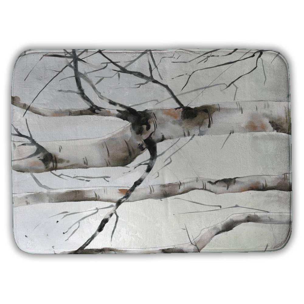 5930-2417-LA133-1 17 x 24 in. Minimalist Trees Bath Mat - Three Birch Trees Home Decor