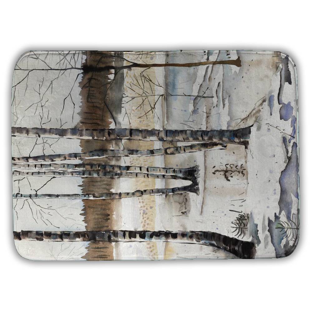 5930-2417-LA151 17 x 24 in. Winter Swamp Trees Rustic Blue Bath Mat - Home Decor