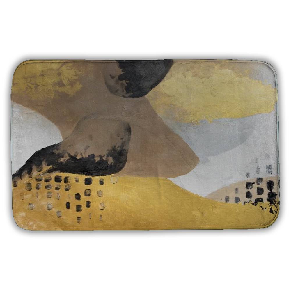 5930-2134-AB106 21 x 34 in. Brown Abstract Bath Mat - Improvisation - Contemporary Home Decor