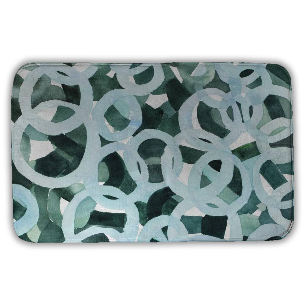 5930-3421-AB46 21 x 34 in. Abstract Circles Bathroom Bath Mat - Home Decor Essentials
