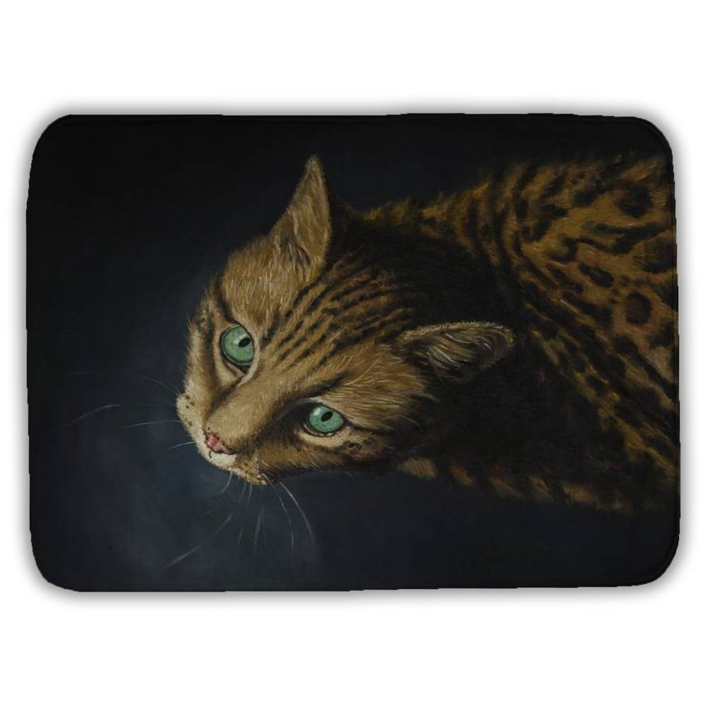 5930-1724-AN494 17 x 24 in. Bengal Cat Bath Mat - Perfect for Animal-Themed Home Decor