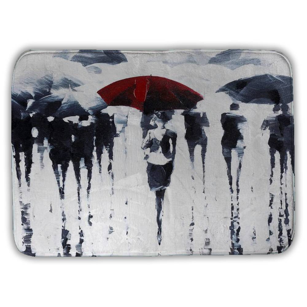 5930-1724-FI11 17 x 24 in. Blue Figurative Bath Mat - Abstract Silhouettes Home Decor