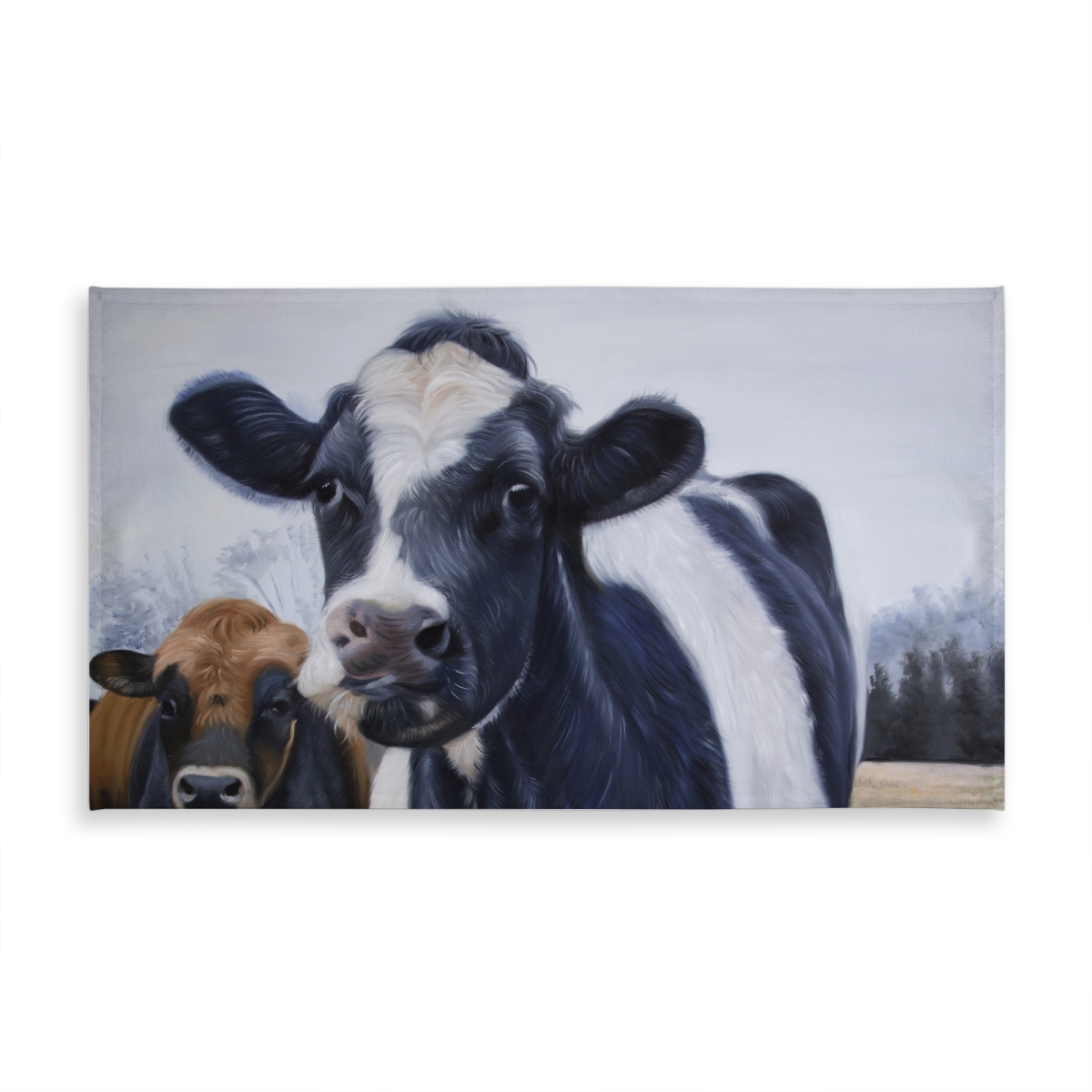 Picture of Begin Home Decor C1TCLRGEUT1M1H 58 x 102 in. Farm Animals Tablecloth - Two Cows Eating Grass - Rustic Decor
