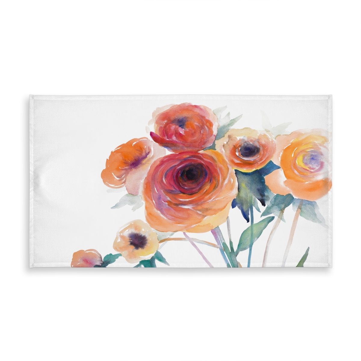 Picture of Begin Home Decor C1TCLRGEVB6JST 58 x 102 in. Watercolor Flowers Tablecloth - Romantic Floral Home Decor
