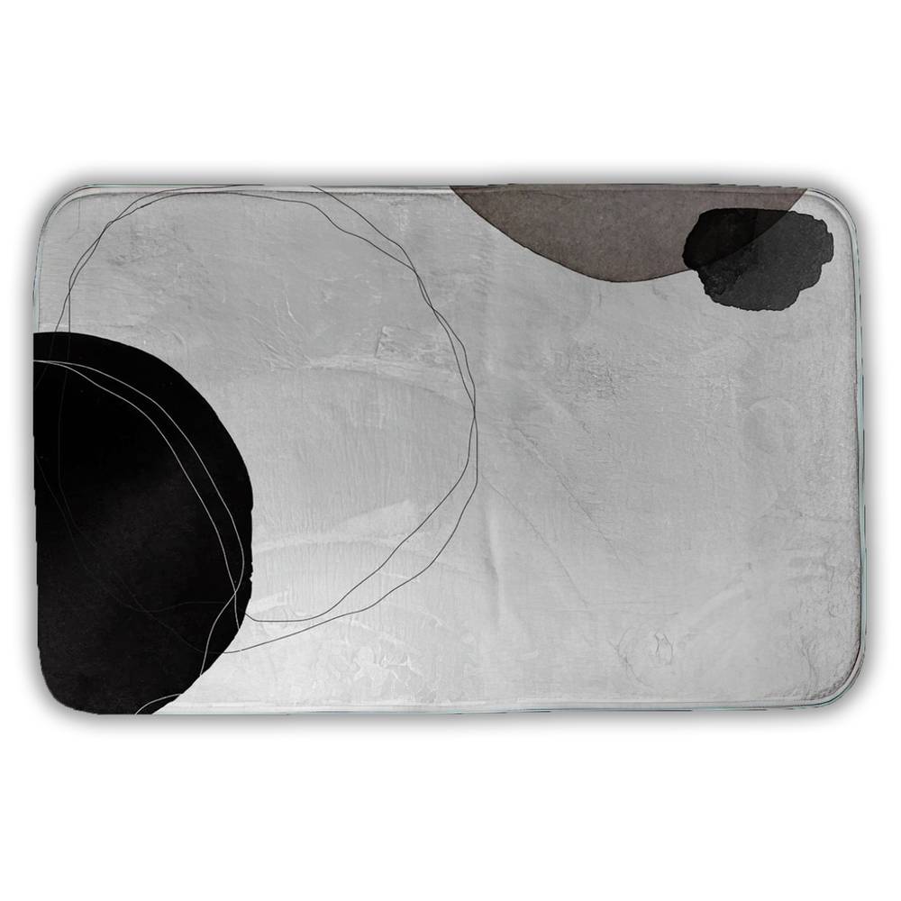 5930-3421-AB129 21 x 34 in. Bedroom Abstract White Bath Mat - Diameter - Home Decor