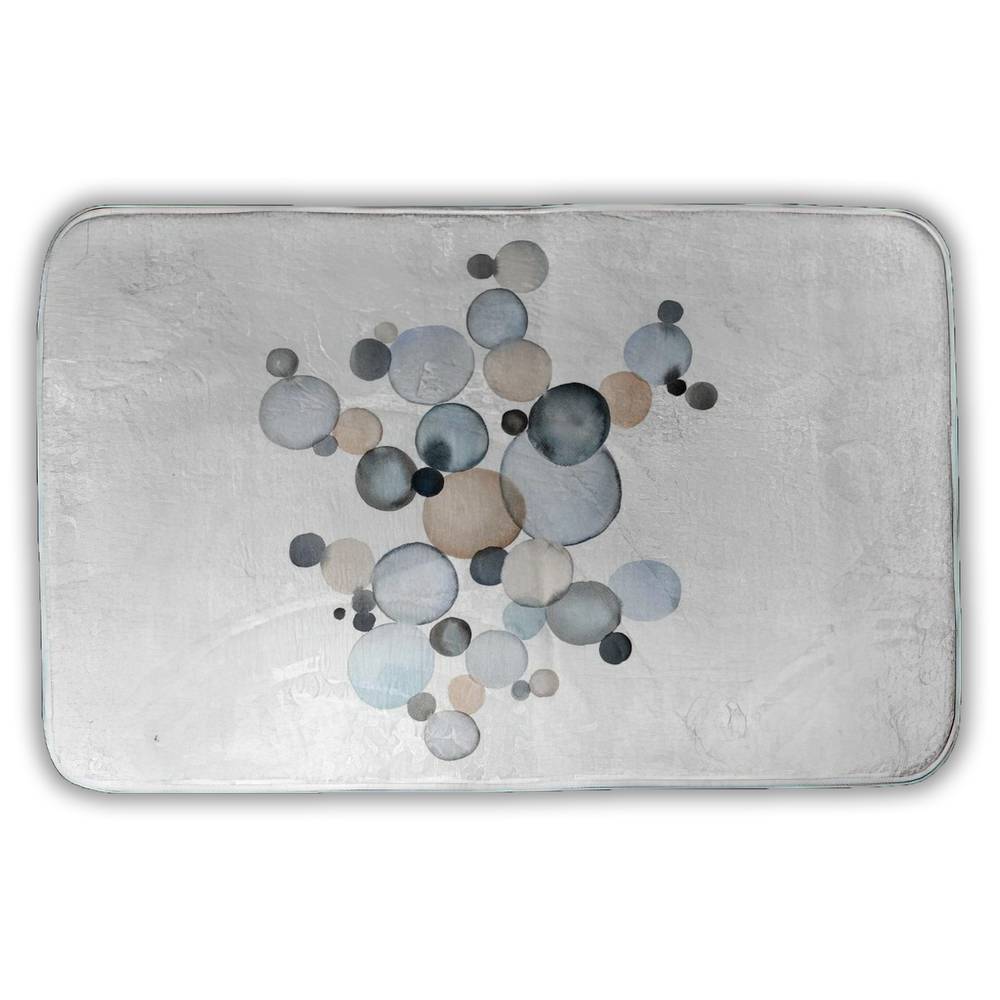 5930-3421-AB65 21 x 34 in. Abstract Blue Minimalist Bath Mat - Grayish Bubbles Decor