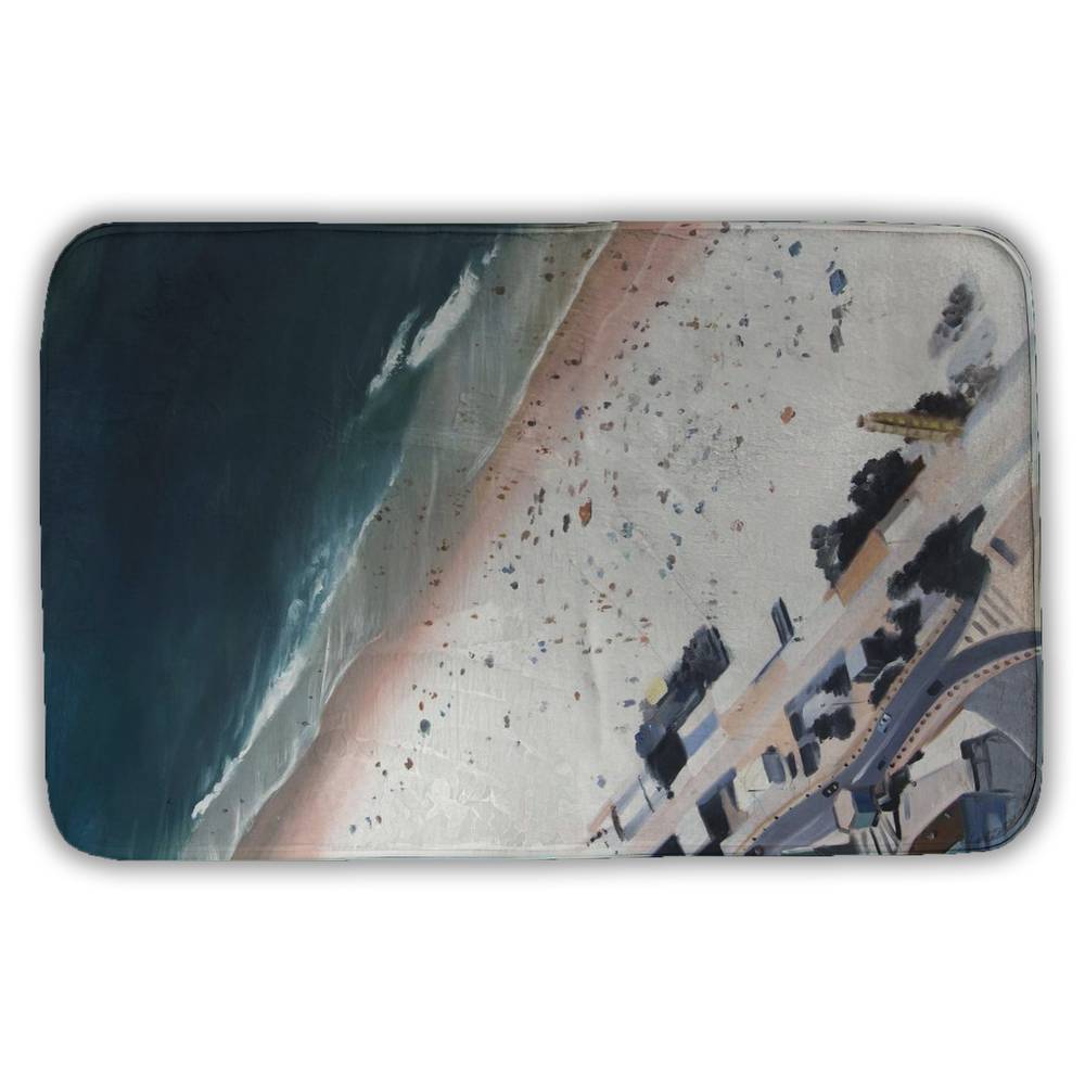 5930-3421-CO126 21 x 34 in. Sea Blue Coastal Bath Mat - Hot Day at the Beach Decor