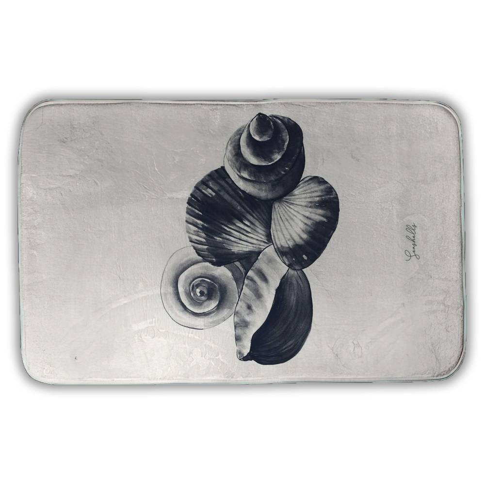 5930-3421-CO129-1 21 x 34 in. Blue Seaside Shells Marine Bathroom Bath Mat - Home Decor