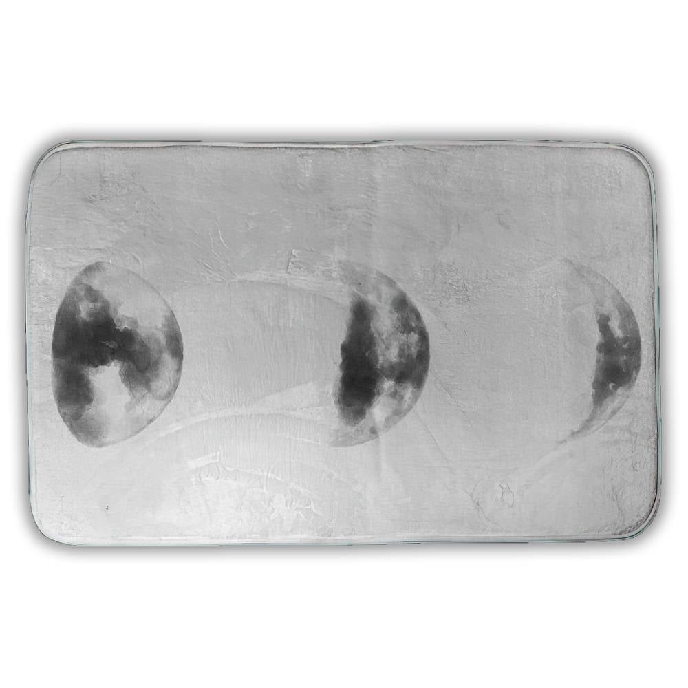 5930-2134-EA05 21 x 34 in. Monochrome White Bath Mat - Black & White Eclipse Decor