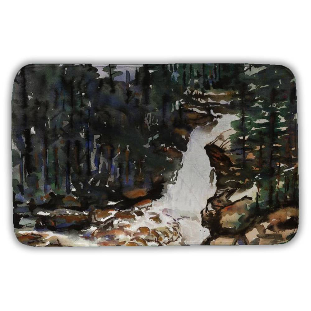 5930-2134-LA152 21 x 34 in. Brown Rustic Bath Mat - Falls of Alberta Home Decor