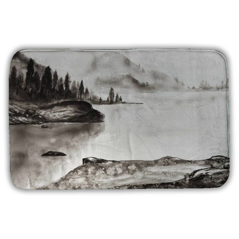 5930-2134-LA162 21 x 34 in. Rustic Bath Mat - Peaceful Landscape for Home Decor