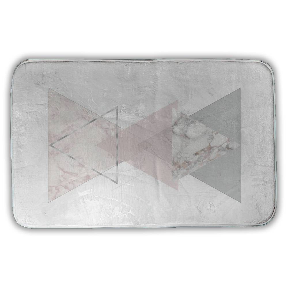 5930-3421-PA2 21 x 34 in. Geometric Art Patterns Shapes Gray Bath Mat - Home Decor