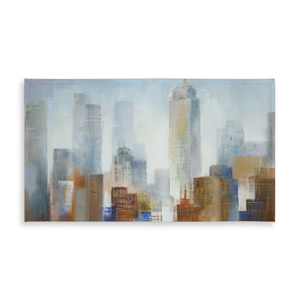 Picture of Begin Home Decor C1TCLRGEYOX056 58 x 102 in. Cityscape in the Fog Tablecloth - Indoor & Outdoor Home Decor
