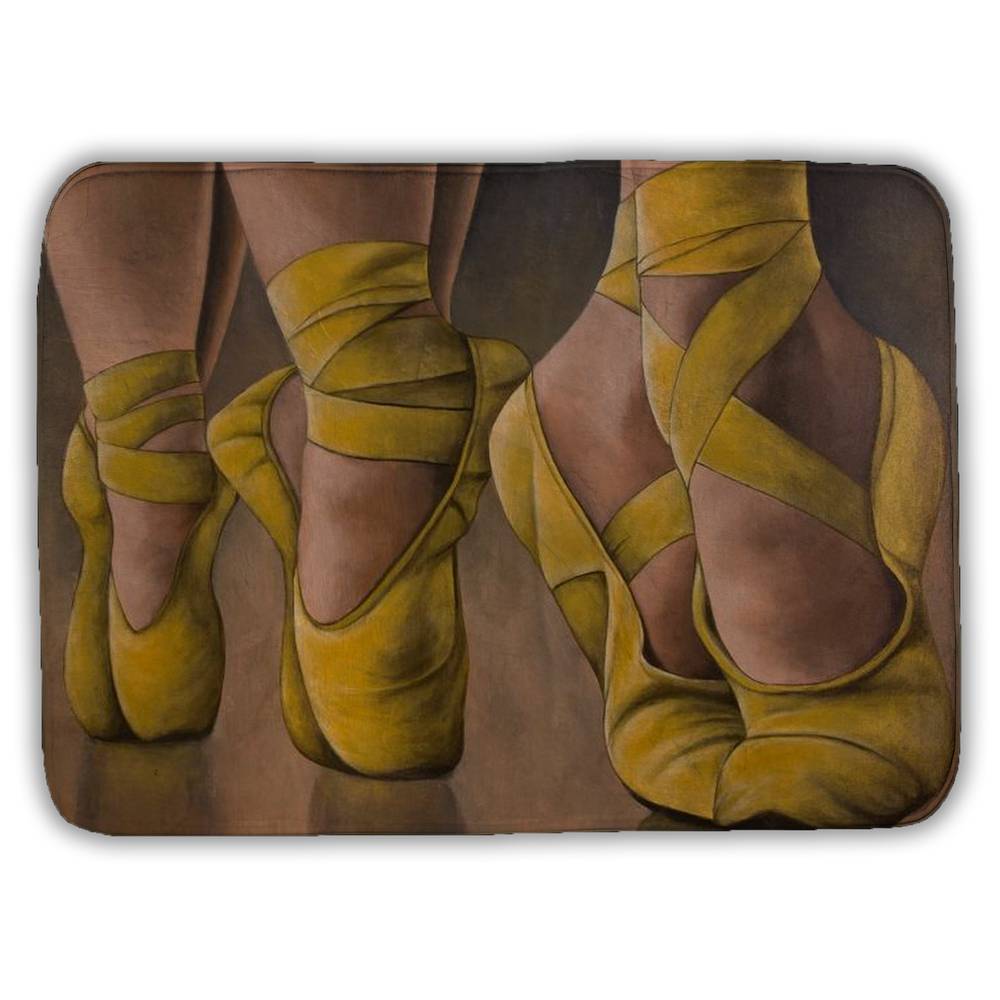 5930-1724-SP52 17 x 24 in. Synchronized Ballerinas Bath Mat - Yellow Hobbies Home Decor