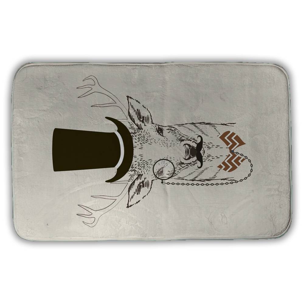 5930-3421-AN58 21 x 34 in. Aristocrat Roe Deer Bath Mat - Elegant Home Decor Bedroom