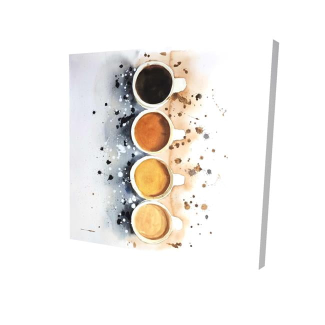 32 x 32 in. Four Cups of Coffee with Paint Splash-Print on Canvas