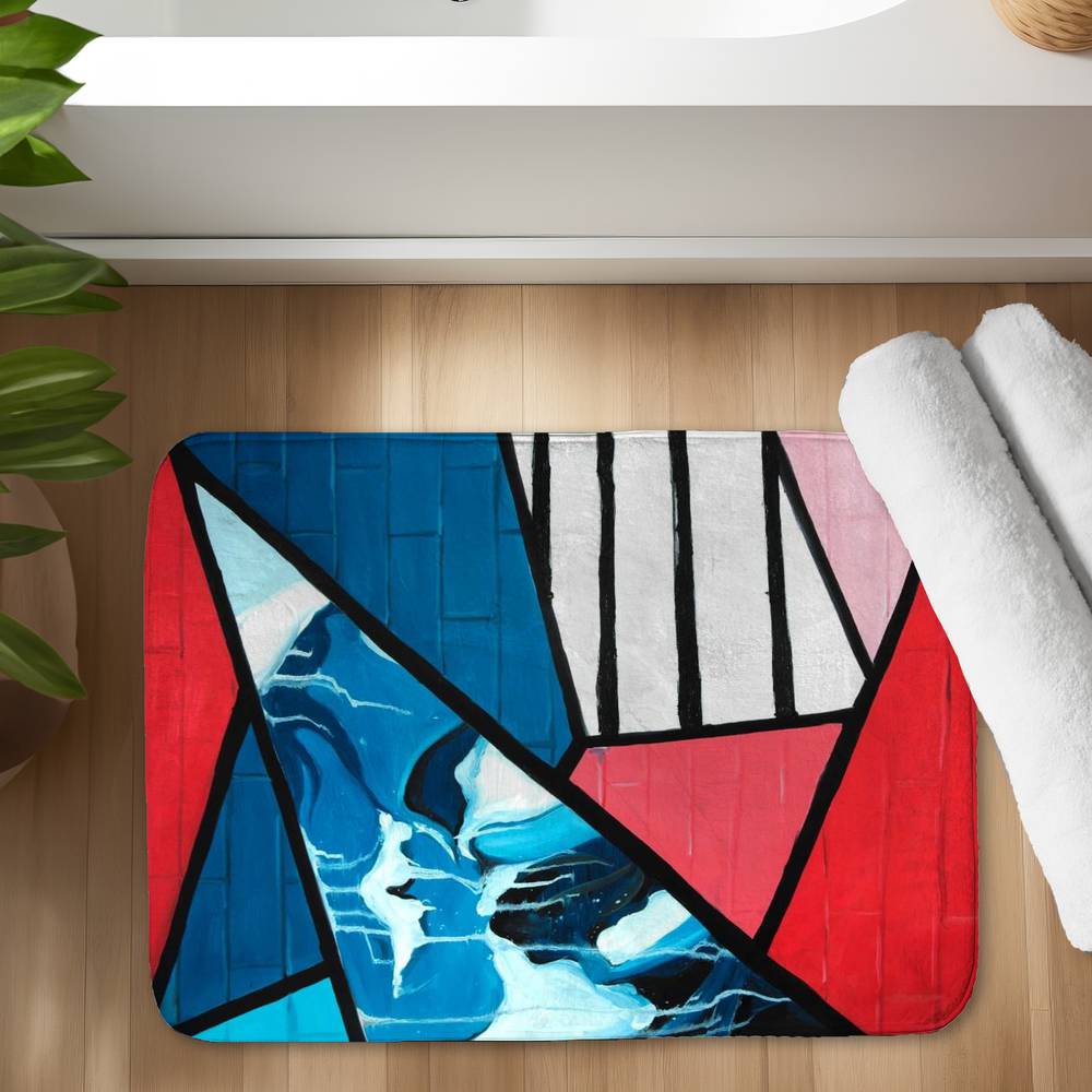 5930-2417-AB75 17 x 24 in. Diagonal Unity Bath Mat - Abstract Bedroom Decor Essentials